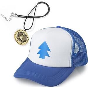 Gravity Falls Mabel's Pink Dipper Hat-Aqua Blue Pine Embroidered- set of 5 - NEW